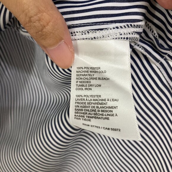 Rafaella Top size 1X V neck Lace Embroidered Striped Preppy Bell Sleeve Feminine - Picture 8 of 11